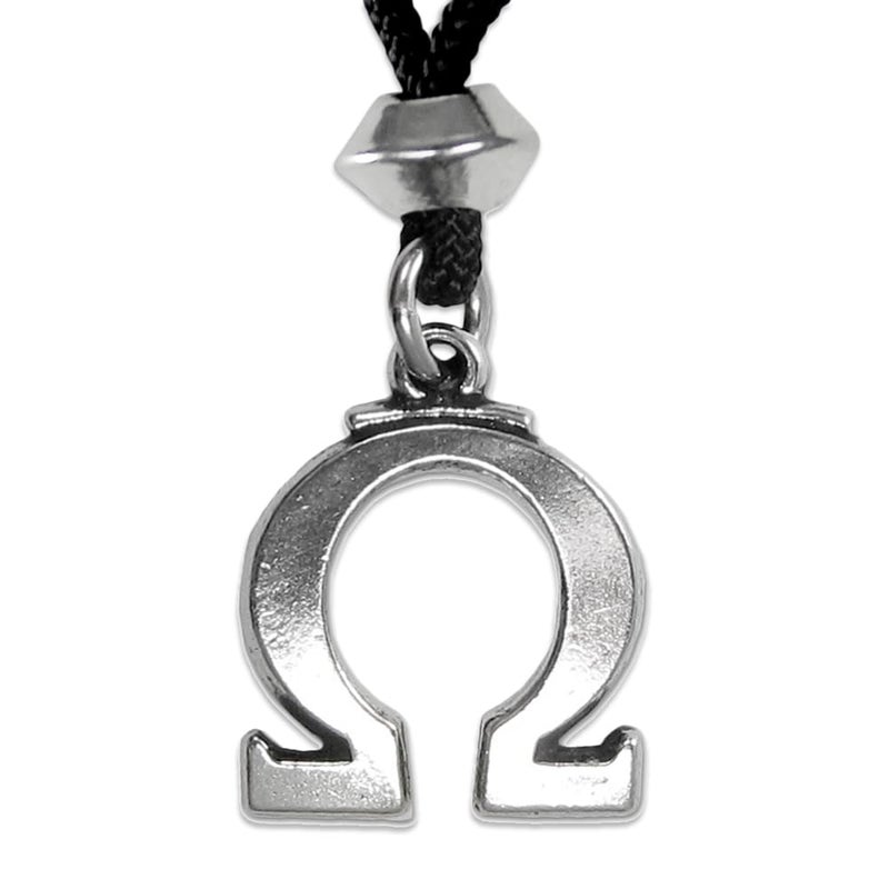 Pepi Pewter Greek Symbol Omega Pendant Necklace - Image 1